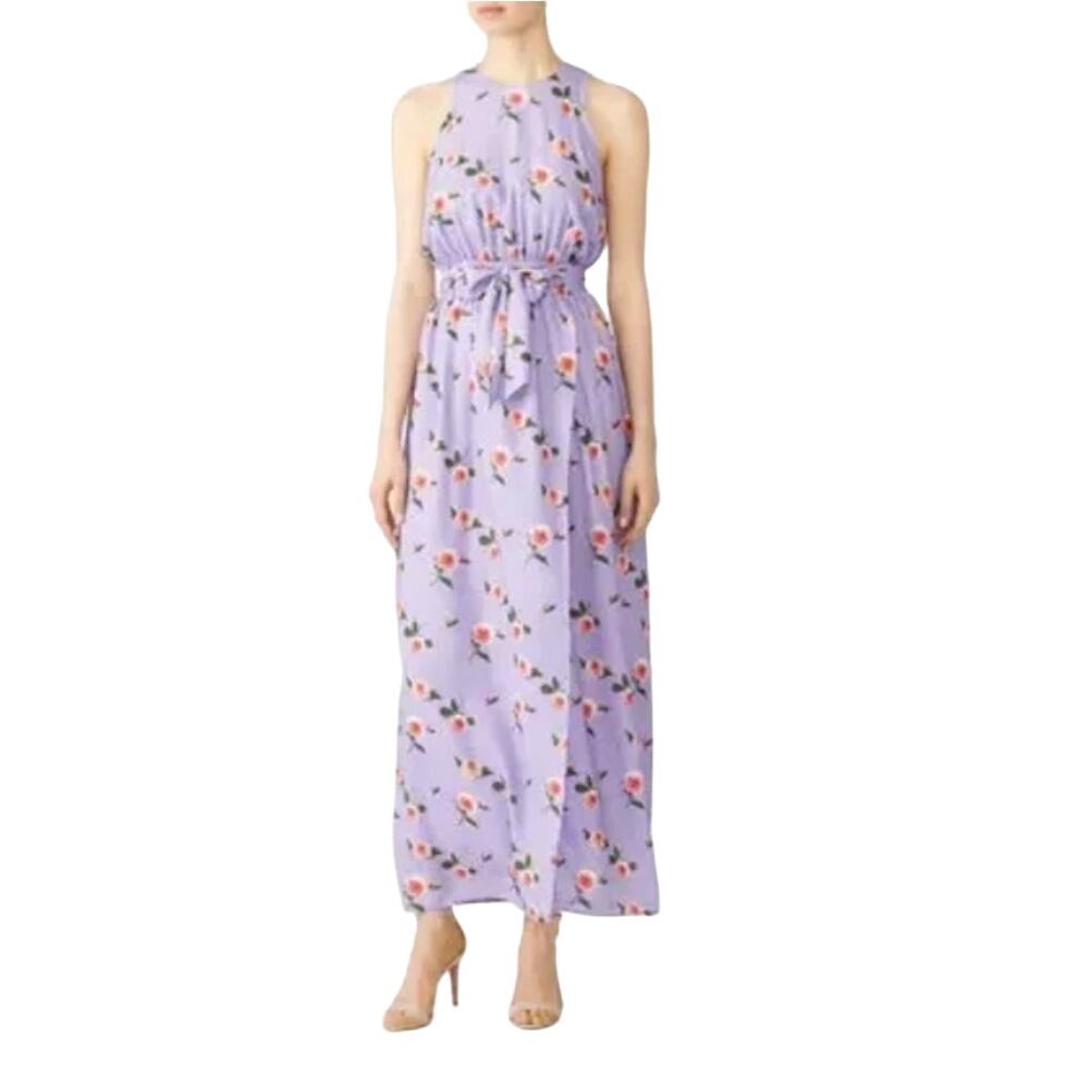 Viva‎ Aviva Women Floral Lavender Lyrit Maxi Dress Size 2 Rent the Runway EUC